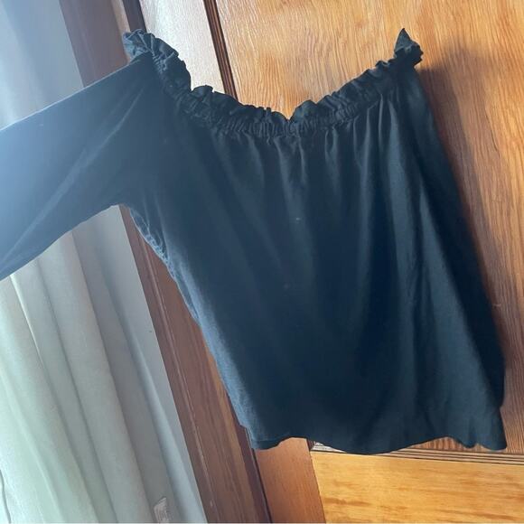 A New Day Black Ruffle Off the Shoulder Blouse - Picture 3 of 4